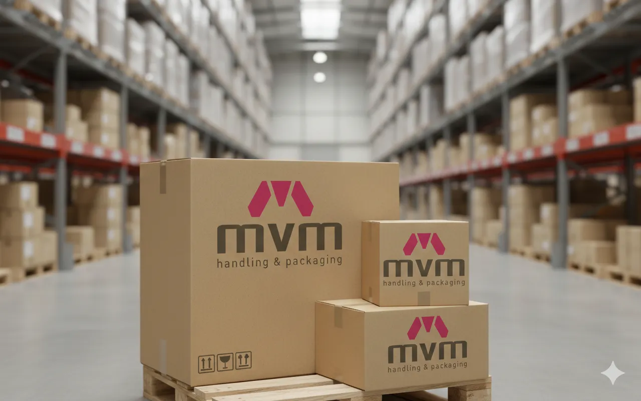 Pallet of branded boxes