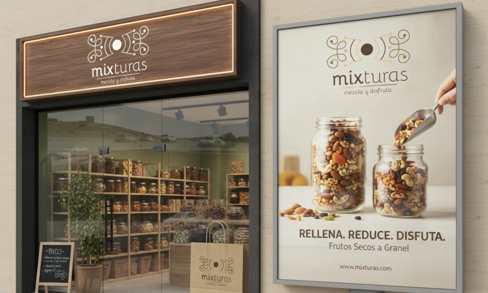 Mixturas storefront and poster