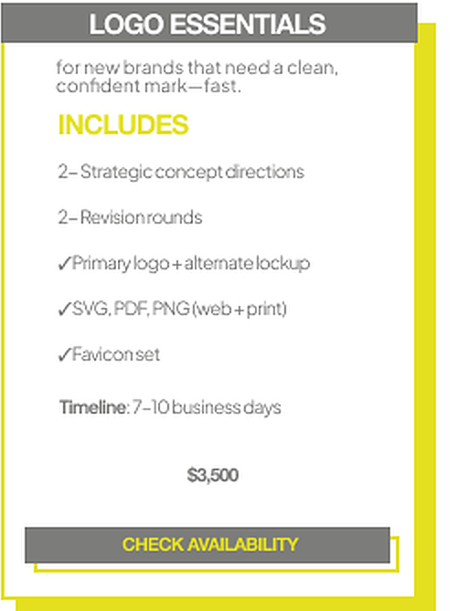 Logo Essentials package details.