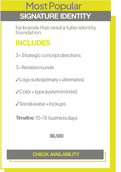 Signature Identity package details.